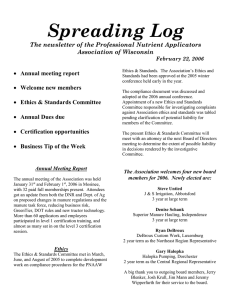 Spreading Log  The newsletter of the Professional Nutrient Applicators Association of Wisconsin