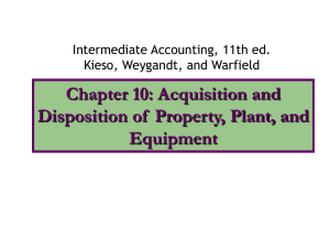 Chapter 10: Acquisition and Disposition of  Property, Plant, and Equipment