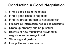 Conducting a Good Negotiation
