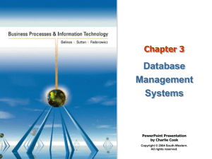 Database Management Systems Chapter 3