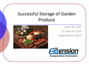 Successful Storage of Garden Produce Lunch &amp; Learn 12 noon to 1 pm