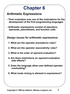 Chapter 6 Arithmetic Expressions