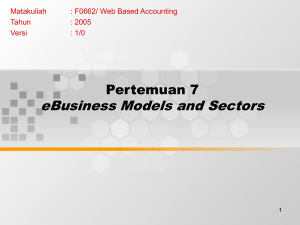 eBusiness Models and Sectors Pertemuan 7 Matakuliah : F0662/ Web Based Accounting