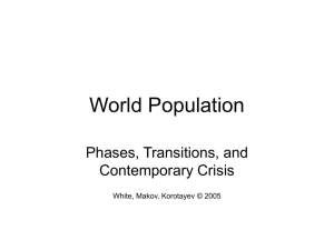 World Population Phases, Transitions, and Contemporary Crisis White, Makov, Korotayev © 2005