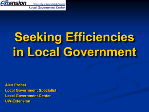 Finding Efficiencies in Local Government