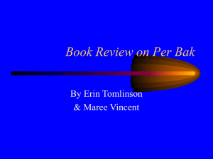 Book Review on Per Bak By Erin Tomlinson &amp; Maree Vincent