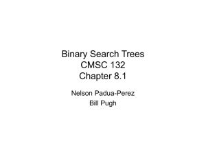 Binary Search Trees CMSC 132 Chapter 8.1 Nelson Padua-Perez