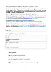 HAHP Grant Application Notification Form