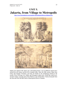 Jakarta, from Village to Metropolis  UNIT 5.