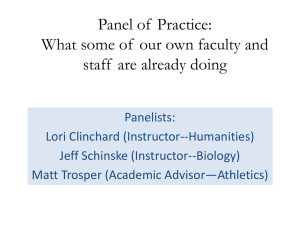 Panel of  Practice: staff  are already doing