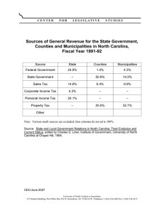 Sources of General Revenue for the State Government, Fiscal Year 1991-92