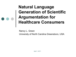 Natural Language Generation of Scientific Argumentation for Healthcare Consumers