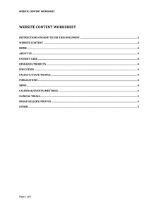 Site Content Worksheet