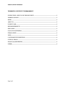 Site Content Worksheet
