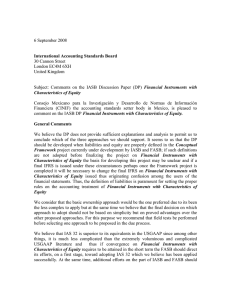 RESPONSE TO IASB DISC PAPER ON FINANC INSTS WITH CHARACTS OF EQUITY.doc