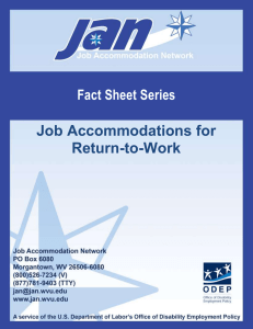 Job Accommodations for Return-to-Work  Fact Sheet Series