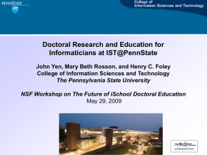 Doctoral Research and Education for Informaticians at IST@PennState