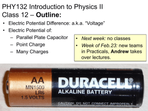 PHY132 Introduction to Physics II Outline: Class 12