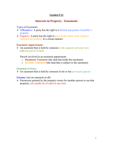 Interests in Property - Easements