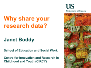 Janet Boddy, Reader in Child, Youth and Family Studies, School of Education and Social Work [slides only]
