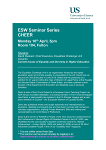 ESW Seminar Series CHEER  Monday 16