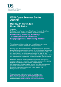 ESW Open Seminar Series CHEER  Monday 2