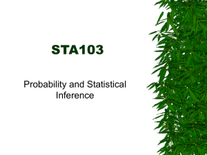 STA103 Probability and Statistical Inference