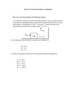 Physics 131 Test/Exam Problems: Oscillations