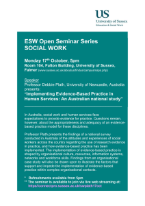 ESW Open Seminar Series SOCIAL WORK