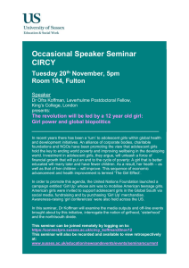 Occasional Speaker Seminar CIRCY  Tuesday 20