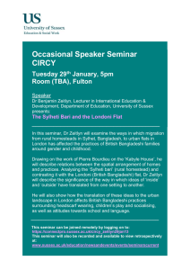 Occasional Speaker Seminar CIRCY  Tuesday 29