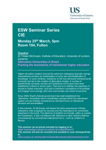 ESW Seminar Series CIE  Monday 25