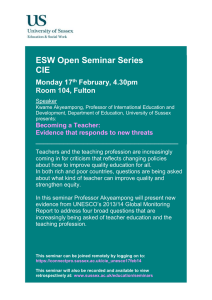ESW Open Seminar Series CIE  Monday 17