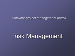 Risk Management Software project management (intro)