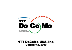 NTT DoCoMo USA, Inc. October 12, 2000