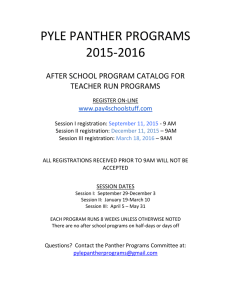  Panther Programs Course Catalog