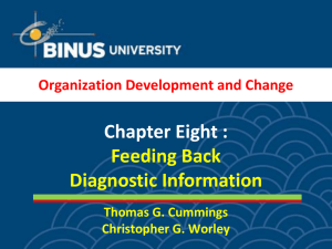 Chapter Eight : Feeding Back Diagnostic Information Organization Development and Change