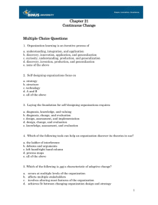 Chapter 21 Continuous Change  Multiple Choice Questions