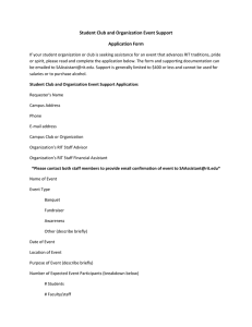 Student Club and Organization Event Support Application Form