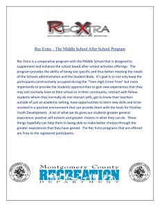 Rec Extra – The Middle School After School Program