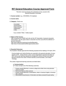 RIT General Education Course Approval Form