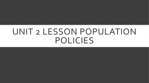 Unit 2 Lesson Government Policies and Malthus