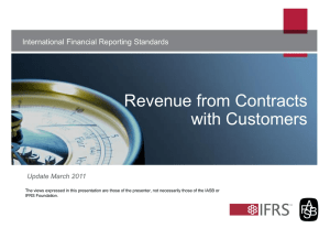 Revenue from Contracts with Customers International Financial Reporting Standards Update March 2011
