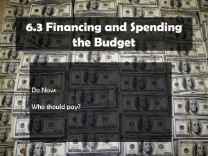 Financing Spending the Budget