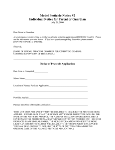 Model Pesticide Notice #2 Individual Notice for Parent or Guardian