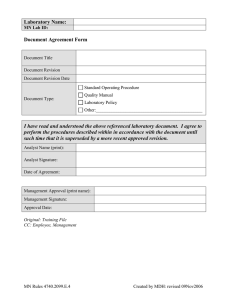 Laboratory Name:  Document Agreement Form