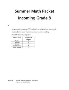 Summer Math Packet Incoming Grade 8