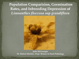 Population Comparision, Germination Rates, and Inbreeding Depression of Limnanthes floccosa Julia McGonigle