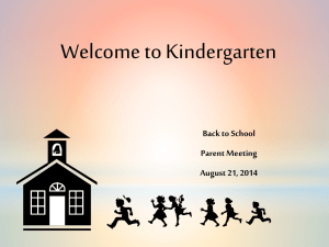 Kindergarten Information 2014