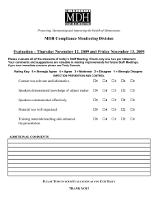 Infection Control Evaluation Form (MSWord: 49KB/1 page)